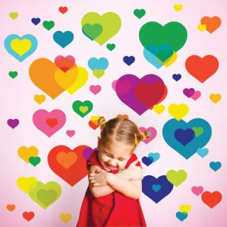 WallCandy Arts Just For Fun Overlapping Hearts Wall Decal 50 Piece Set oh01