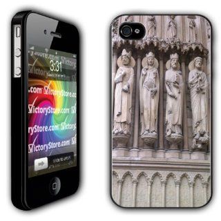 iPhone 4/4s Case   Notre Dame Cathedral (Portal Sculptures)   Black Protective Hard Case Cell Phones & Accessories