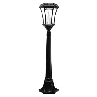 Gama Sonic Gs 94l Black Post Victorian Short Solar Lamp With 9 Bright white Leds
