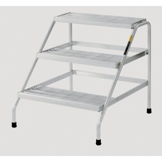 Bustin 3-Step Aluminum Service Platform — Assembly Required, 31 in. W x 33 in. D x 30 in. H, Model# DE0103  Work Station Steps   Crossovers