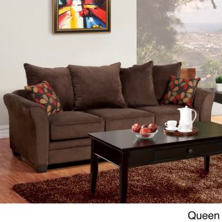 Furniture Of America Faith Dark Brown Contemporary Fabric Upholstered Sleeper Sofa