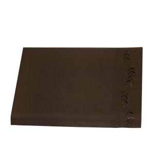Hatzlocha Microfiber Solid Emboidered Vine And Leaf Sheet Set Brown Size Full