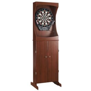 Hathaway Outlaw Free Standing Dartboard And Cabinet Set In A Cherry Finish