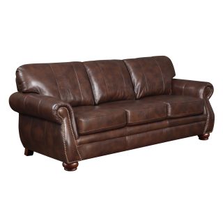 At Home Designs Monterey Natural Brown Leather Sofa
