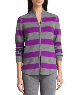 Reversible Striped Cashmere Cardigan
