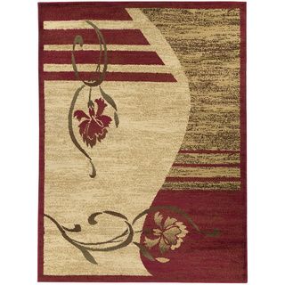 Contemporary Floral Beige Area Rug (710 X 910)