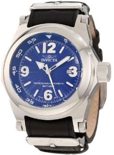 Invicta Men's 10513 I Force Blue Textured Dial Black Leather Watch Invicta Watches