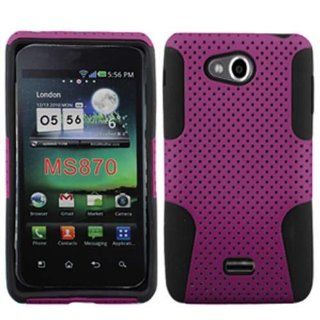 LG MS870 / VS 870 Fusion Black Skin with Purple Perforated Cell Phones & Accessories
