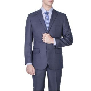 Mens Modern Fit Navy Blue Textured 2 button Suit