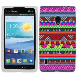 LG Lucid 2 VS870 Aztech Andes Tribal Pattern on Black Phone Case Cover Cell Phones & Accessories
