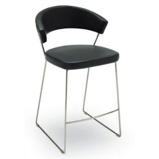 Calligaris New York 25.63 Bar Stool with Cushion CS/1087 LH_P77 Finish Black