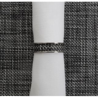 Chilewich Mini Basketweave Napkin Ring 100324 0 Color Black/White