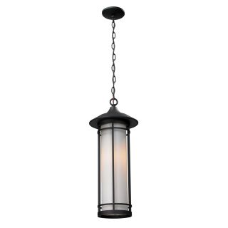 Z lite 19 inch Black And White Opal Glass Outdoor Chain Light