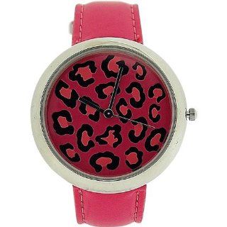Zaza London Leopard Dial Pink Leather Strap Ladies Watch LLB851 Watches