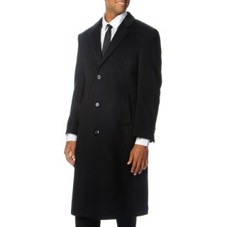 Cianni Cellini Mens Harvard Black Wool Blend Long Top Coat