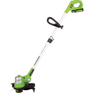 GreenWorks Straight Shaft Trimmer and Edger — 24-Volt Li-Ion, 12in. Cutting Width, Model# 21282  Trimmers   Brush Cutters