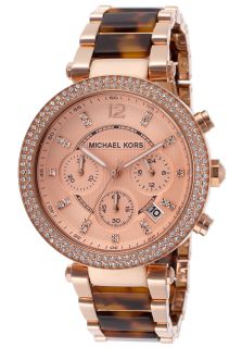 Michael Kors MK5538  Watches,Womens Parker Chrono White Crystal Rose Gold Textured Dial Rose Gold Tone IP SS & Tortoise Acrylic, Chronograph Michael Kors Quartz Watches