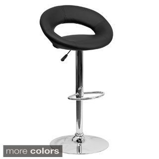 Chrome/ Vinyl Adjustable Height Bar Stools (set Of 2)