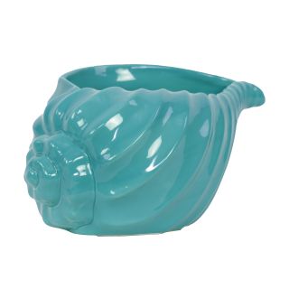Urban Trends Blue Ceramic Large Decorative Shell