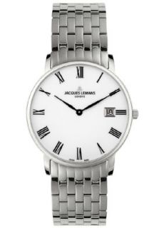 JACQUES LEMANS GU111H/1  Watches,Mens  Geneva Stainless Steel White Dial, Casual JACQUES LEMANS Quartz Watches