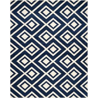 Safavieh Contemporary Handmade Moroccan Chatham Dark Blue/ Ivory Wool Rug (4 X 6)