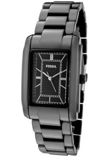 Fossil CE1032  Watches,Mens White Crystal Black Dial Black Ceramic, Casual Fossil Quartz Watches