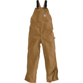 Carhartt Flame-Resistant Unlined Duck Bib Overall — Brown, Regular Style, Model# FRR45  Flame Resistant Bibs   Coveralls