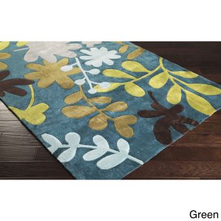 Surya Carpet, Inc. Hand tufted Floral Contemporary Area Rug (9 X 13) Green Size 9 x 13