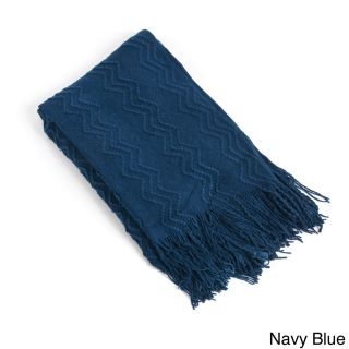 Knitted Zigzag Design Throw Blanket