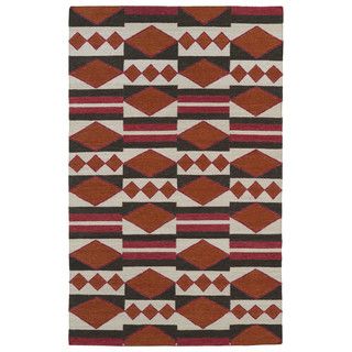 Flatweave Tribeca Orange Wool Rug (9 X 12)