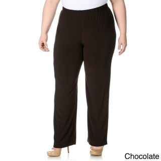 Lennie For Nina Leonard Lennie For Nina Leonard Womens Plus Size Thick Waist Band Pull on Pants Brown Size 1X (14W  16W)