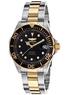 Invicta 17043  Watches,Mens Pro Diver Automatic Black Dial Two Tone Stainless Steel, Casual Invicta Automatic Watches