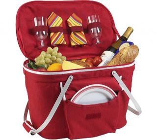 Picnic at Ascot Collapsible Insulated Picnic Basket for Two   Red