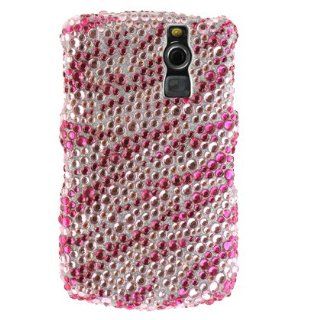 Pink & Red Zebra "Crystal Art" Bling cover faceplate for Blackberry Curve 8300 8310 8320 8330 Cell Phones & Accessories