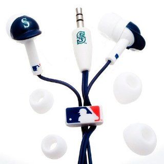 Seattle Mariners Navy Blue White Team Logo Helmet Earbud Headphones  Baseball And Softball Socks  Sports & Outdoors