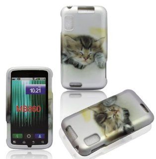 2D Kittey Cat Motorola Atrix 4G MB860 AT&T Case Cover Hard Phone Case Snap on Cover Rubberized Touch Protector Faceplates Cell Phones & Accessories