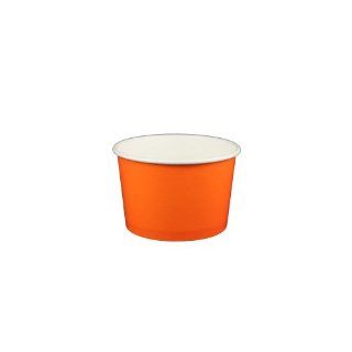 4 oz Stock colored Yogurt Paper Cups   1000 Count (Solid Orange) Kitchen & Dining