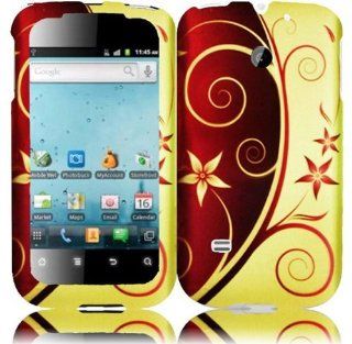 Huawei Ascend 2 II M865 M865C Rubberized Design Cover   Elegant Swirl Cell Phones & Accessories