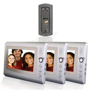 ANGEL 3 in 1 Video Intercom with Three Color 7" Monitors and Night Vision Outdoor Camera  Home Security Systems  Camera & Photo