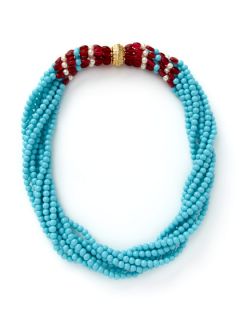 Multi Strand Turquoise Necklace by Kenneth Jay Lane