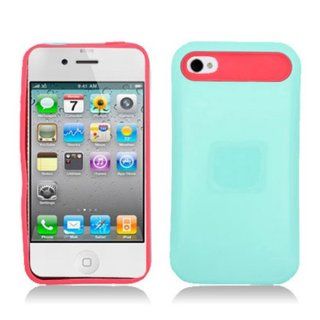 APPLE IPHONE 4 4S TEAL PINK NIGHT GLOW HYBRID COVER HARD GEL CASE from [ACCESSORY ARENA] Cell Phones & Accessories
