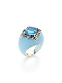 Blue Faceted Stone Ring by Miriam Salat