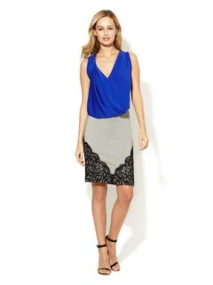 Contrast Lace Skirt by Nicole Miller