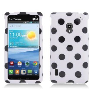 Aimo LGVS870PCPD300 Trendy Polka Dot Hard Snap On Protective Case for LG Lucid 2 VS870   Retail Packaging   Black/White Cell Phones & Accessories