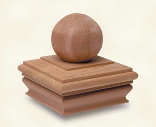 Woodway Products 870.1392 Cedar Ball Top Post Cap, 4 by 4 Inch   Decking Caps  
