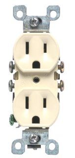 Leviton M11 05320 IMP 15 Amp Duplex Receptacle Grounded Ivory, 10 Pack   Electrical Outlets  