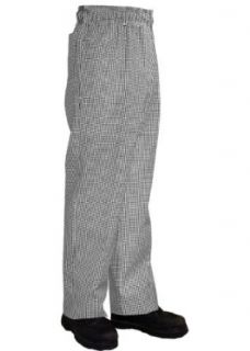 Newchef Fashion Black& White Woven Checkered Chef Pant Clothing