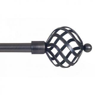 Lavish Home Twisted Sphere 3/4" Curtain Rod   Pewter