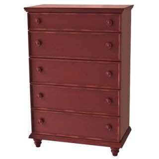 John Boyd Designs Notting Hill 5 Drawer Chest NH CT02 Finish Red