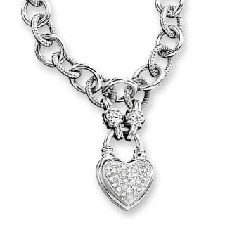 CT. T.W. Diamond Heart Link Necklace in Sterling Silver   Zales